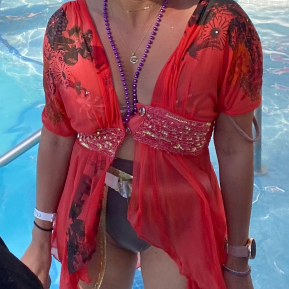Silk top or swimsuit cover - Picture 1 of 5